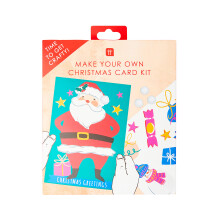 Talking Tables 12x Christmas Card Making Kit for Kids - DIY Cards with Envelopes, Stickers, Pom Poms & Decorations