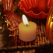 Talking Tables Battery Operated Flameless Gold LED Tealight Candle Flickering, Wax Finish, Centerpiece, Christmas Table Decorations, Halloween, Gift