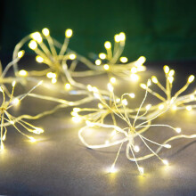 Talking Tables Allium Starburst LED String Lights 2m | Table Christmas Decorations Battery Operated Cluster Lights with Silver Wire for Indoor Home