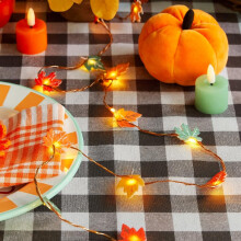 Talking Tables Indoor LED String Lights Warm Glow - Batteries Not Included - Autumnal Table Home Decor, Festive Christmas Decorations