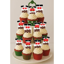 32 x PRE CUT CHRISTMAS SANTA LEGS IN CHIMNEY STAND UP EDIBLE WAFER CARD RICE PAPER CUPCAKE TOPPERS DECORATIONS