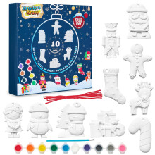 KreativeKraft Kids Paint Your Own Christmas Decorations Set - Arts and Crafts for Kids - Family DIY Craft Kit