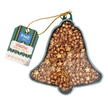 PME Cake Christmas Novelty Sprinkles | Gold Bells (90g / 3.17oz) | Festive Cake Decorations for Cupcakes, Cookies & Winter Holiday Bakes