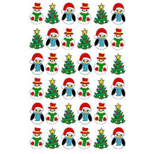 36 x Pre-cut Christmas Mix 1 Edible Wafer/Rice Paper Cupcake Cake Toppers Winter Birthday Party Holiday Dessert Decorations