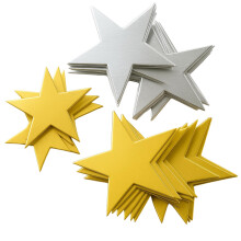 Gold Stars for Crafting, 50 Gold and Silver Card Stars, 3 Sizes 8.7-12cm