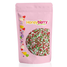 HONEYBERRY INCLUSIONS Christmas Sprinkles Sugar Strands 200g - Premium Edible Decorating Christmas Vermicelli Sprinkles for Baking