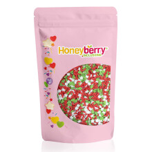 HONEYBERRY INCLUSIONS Christmas Sprinkles 200g - Premium Edible Decorating Christmas Sprinkles Mix for Baking, Cupcake and Cake Decorations