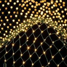 Fairy Net Lights 1.5x2M (5x7ft) 120 LED Warm White, 8 Modes with Memory, IP44 Waterproof Outdoor Christmas Lights, 10M Extension Lead