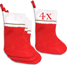 Jonami 4 Christmas Stockings, Stocking Fillers Big Size Handcrafted. Santa Classic Traditional Design Xmas Decorations and Accessories