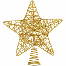 Gold Star Christmas Tree Topper Decoration Christmas Tree Gold Star Decorations Glitter Stars for Xmas Tree Festive Decs