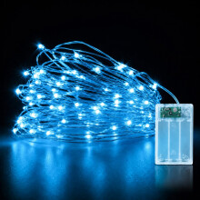 LED Fairy Lights 5M 50 LEDs - Cool White Battery Operated String Lights, Bendable and Waterproof Copper Wire for Garden, Party, Wedding, Home