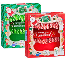 Frosted Berry And Peppermint Candy Canes Sweets | Stocking Fillers Kids | Christmas Sweets | Christmas eve box filler | Candy Decorations - Pack of 2