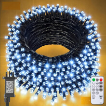 Jsdoin Christmas Tree Lights Plug in,20m 200 LED Outdoor Fairy Light Mains Powered