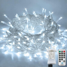 Lezonic 120LED Fairy Lights Plug in,12M/39Ft String Lights Cold White