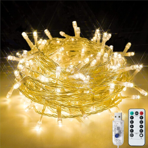 Fairy Lights USB Powered, 12M/39Ft 120 LED Fairy String Lights Warm Whit