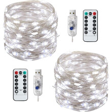 Lezonic 120LED USB String Lights,2 Pack 12M Fairy Lights Plug in Powered