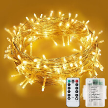 Battery Fairy Lights Waterproof,12M/120LED Christmas String Lights Outdoor