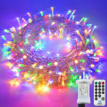 Lezonic 220LED 22M/72Ft Christmas Fairy Lights Mains Powered,Multi-Coloured