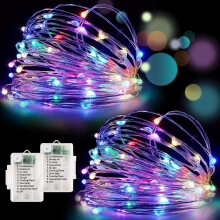 60LED Fairy Lights Battery Operated,2 Pack 6M/19FT Fairy Lights