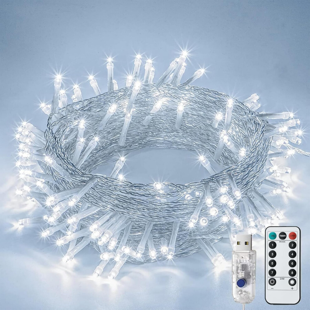 LITYBY Fairy Lights USB Powered,13M/42ft 120LED Fairy Lights Waterproof | 8 Modes Remote Control Indoor/Outdoor Bright String Lights for Bedroom,Garden,Party,Wedding,Christmas Decorations(Cool White) - Image 3