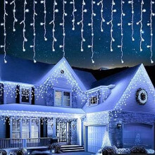 EcoNour Icicle Lights Outdoor Christmas 2000 LED 60M Cool White Decorations String Fairy Lights with Timer for Xmas Garden & Party