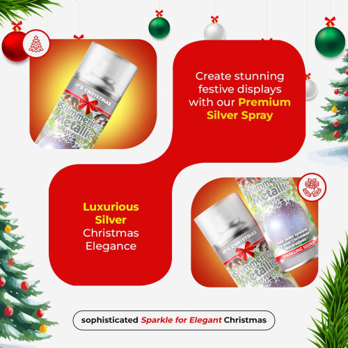 ZOPPER Christmas Shimmering Metallic Silver Spray Paint 200ml 1