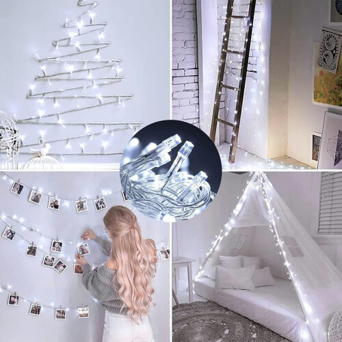 Lezonic 120LED Fairy Lights Plug in,12M/39Ft String Lights Cold White 1