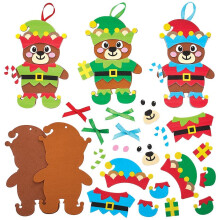 Baker Ross FX288 Christmas Elf Bear Mix and Match Decorations Kits