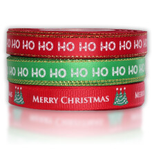 Christmas Ribbon Set - 3 Pack (10m Each Roll, 30m Total) - Red and Green Gift Wrapping Ribbons for Christmas Presents, Crafts