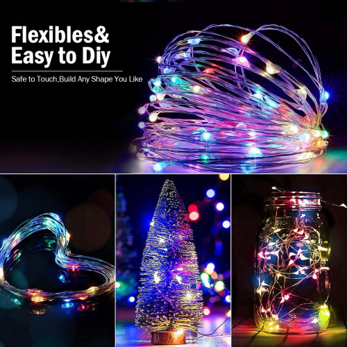 Lezonic 2 Pack Fairy Lights Plug in Powered,12M/120LED USB String Lights 2