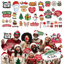 80 PCS Christmas Photo Booth Props - Pre-Assembled Holiday & Xmas Photoshoot Decorations for Parties