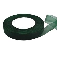 Green Organza Ribbon 12mm for Gifts Wrap Sew Party, Decorations Events Dress Wedding Christmas Crafts, Bows Car, Floral Balloons Hairs, DIY