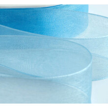 Light Blue Organza Ribbon 15mm (5/8 Inch) - Sheer Craft Ribbon for Gift Wrapping, Bows, Wedding Decor, Party Decorations, DIY Christmas, Crafts