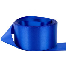 Blue Satin Ribbon 50mm Wide 3 Meters (Blue) for Gifts Wrap Sew Party, Decorations Events Dress Wedding Christmas Crafts, Bows Car