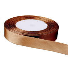 Light Brown Satin Ribbon 12mm (1/2 Inch) Wide 22 Metrs Ribbon for Gifts Wrap Sew Party, Decorations Events Dress Wedding Christmas Crafts, Bows DIY