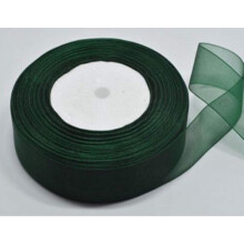 Dark Green Organza Ribbon 10mm (3/8 Inch) Wide Ribbon for Gifts Wrap Sew Party, Decorations Events Dress Wedding Christmas Crafts, Bows Car DIY