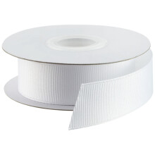Grosgrain Ribbon 20mm X22 Metrs / 25 Yards(White) Double Sided for Gifts Wrap Sew Party, Decorations Events Dress Wedding Christmas Crafts, Bows Car
