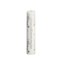 Deluxe Homeart Advent Candle - Real Wax LED Candle with Remote Control - Christmas Countdown with Red or Gold Print - Battery Operated