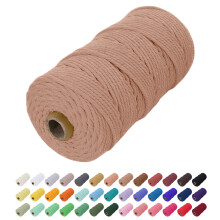 Uiopa Macrame Cord 2mm x 200m, Natural Cotton Cord Coloured Macrame Yarn Soft Rope, Macrame String Cotton Twine for Crafts, Plant Hanger