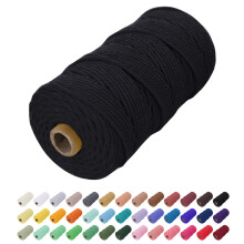 Uiopa Macrame Cord 2mm x 200m, Natural Cotton Cord Coloured Macrame Yarn Soft Rope, Macrame String Cotton Twine for Crafts, Plant Hanger