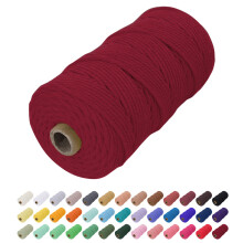 Uiopa Macrame Cord 2mm x 200m, Natural Cotton Cord Coloured Macrame Yarn Soft Rope, Macrame String Cotton Twine for Crafts, Plant Hanger