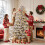 SHareconn 7FT Pre-Lit Snow Flocked PE Cedar Artificial Christmas Tree 7