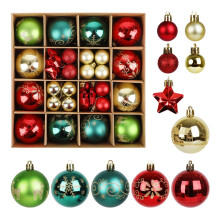 44 Pcs Christmas Ball Ornaments, 1.2/2.3 Inch Red Gold and Green Christmas Baubles Christmas Tree Hanging Ball Set for Xmas Party Indoor Outdoor