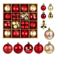 44 Pcs Christmas Ball Ornaments, 1.2/2.3 Inch Red Gold Christmas Baubles Christmas Tree Hanging Ball Set for Xmas Party Indoor Outdoor Decorations