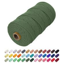Uiopa Macrame Cord 2mm x 200m, Natural Cotton Cord Coloured Macrame Yarn Soft Rope, Macrame String Cotton Twine for Crafts, Plant Hanger