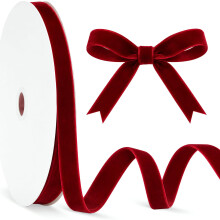15mm 10 Yards Double Sided Burgundy Velvet Ribbon for Gift Wrap Xmas Crafts