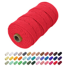 Uiopa Macrame Cord 2mm x 200m, Natural Cotton Cord Coloured Macrame Yarn Soft Rope, Macrame String Cotton Twine for Crafts, Plant Hanger