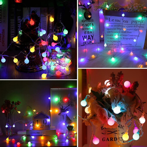 120LED Fairy Lights Plug in, 12M/39ft Globe String Lights 1