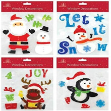 PaulStore Santa Snowman Glass Christmas Gel Window Stickers Christmas Party Door Decorations (1Pc Random Style)