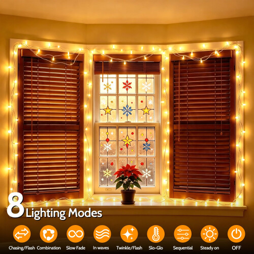 2 Pack Fairy Lights Battery Operated Waterproof Christmas Decor 10m 100LED 1